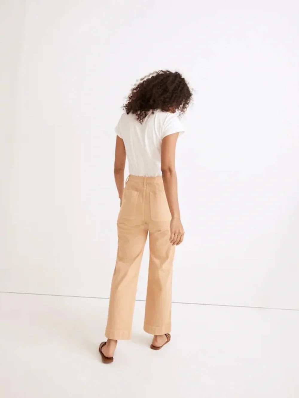 Madewell The Perfect Vintage Wide-Leg Pant in Desert Dune Tan Khaki Sz 25 - Picture 2 of 10